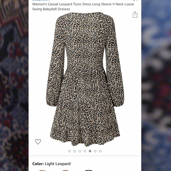 NEW Leopard tunic babydoll swing $85 dress NWT - Picture 8 of 11